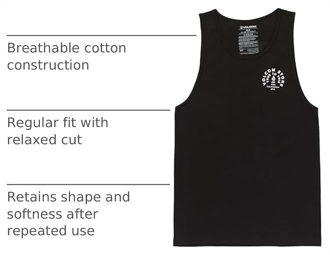 Volcom Men's Iconic Stone Tie Dye Tank Black
