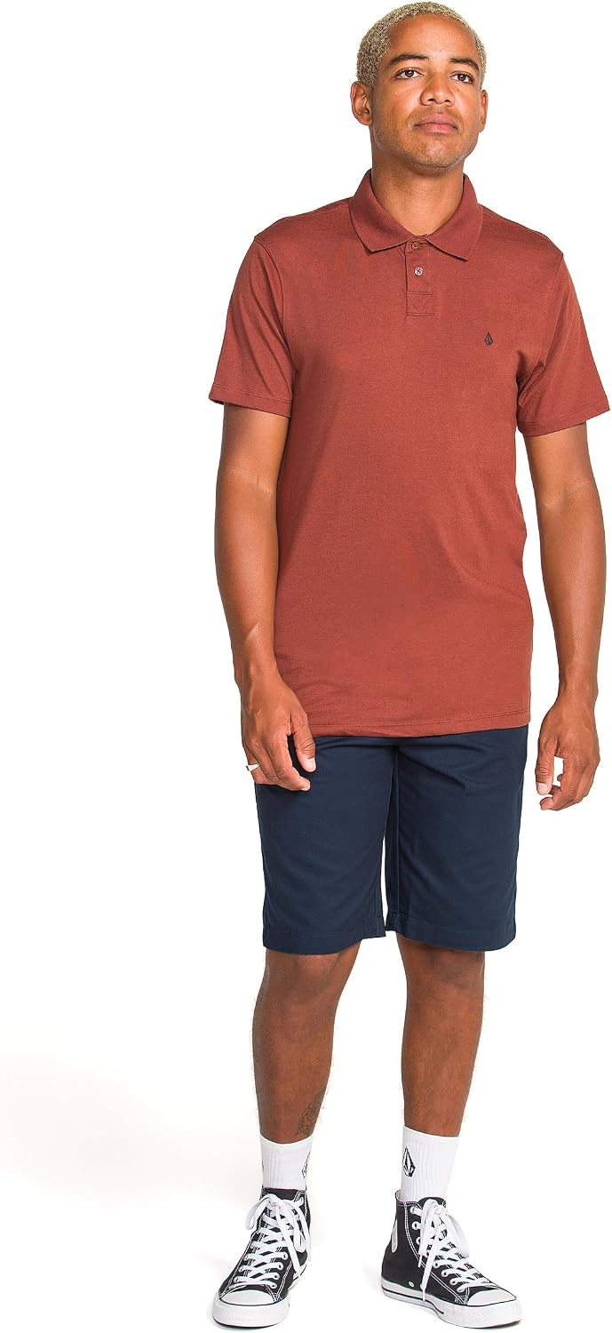 Volcom Short Sleeve Polo Shirt – Classic Fit, Soft Cotton Blend, Modern Casual Style Cinnamon