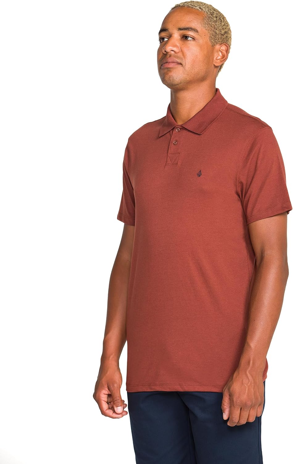 Volcom Short Sleeve Polo Shirt – Classic Fit, Soft Cotton Blend, Modern Casual Style Cinnamon