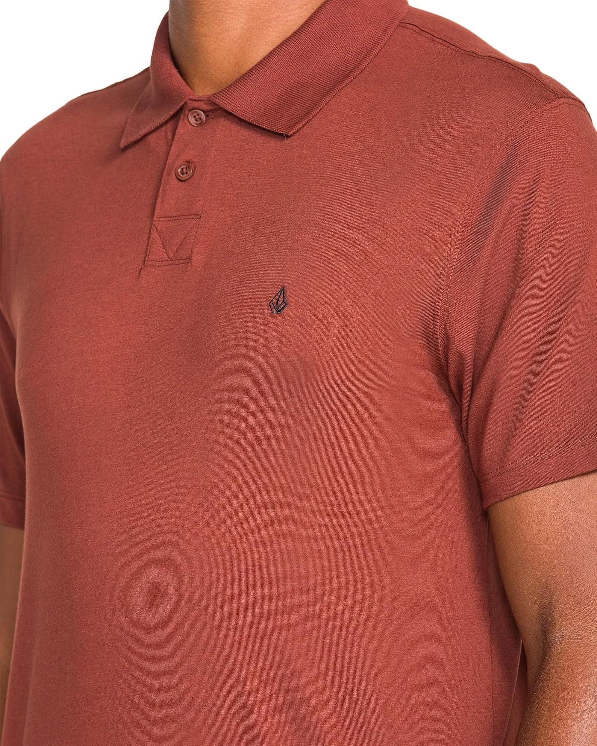 Volcom Short Sleeve Polo Shirt – Classic Fit, Soft Cotton Blend, Modern Casual Style Cinnamon