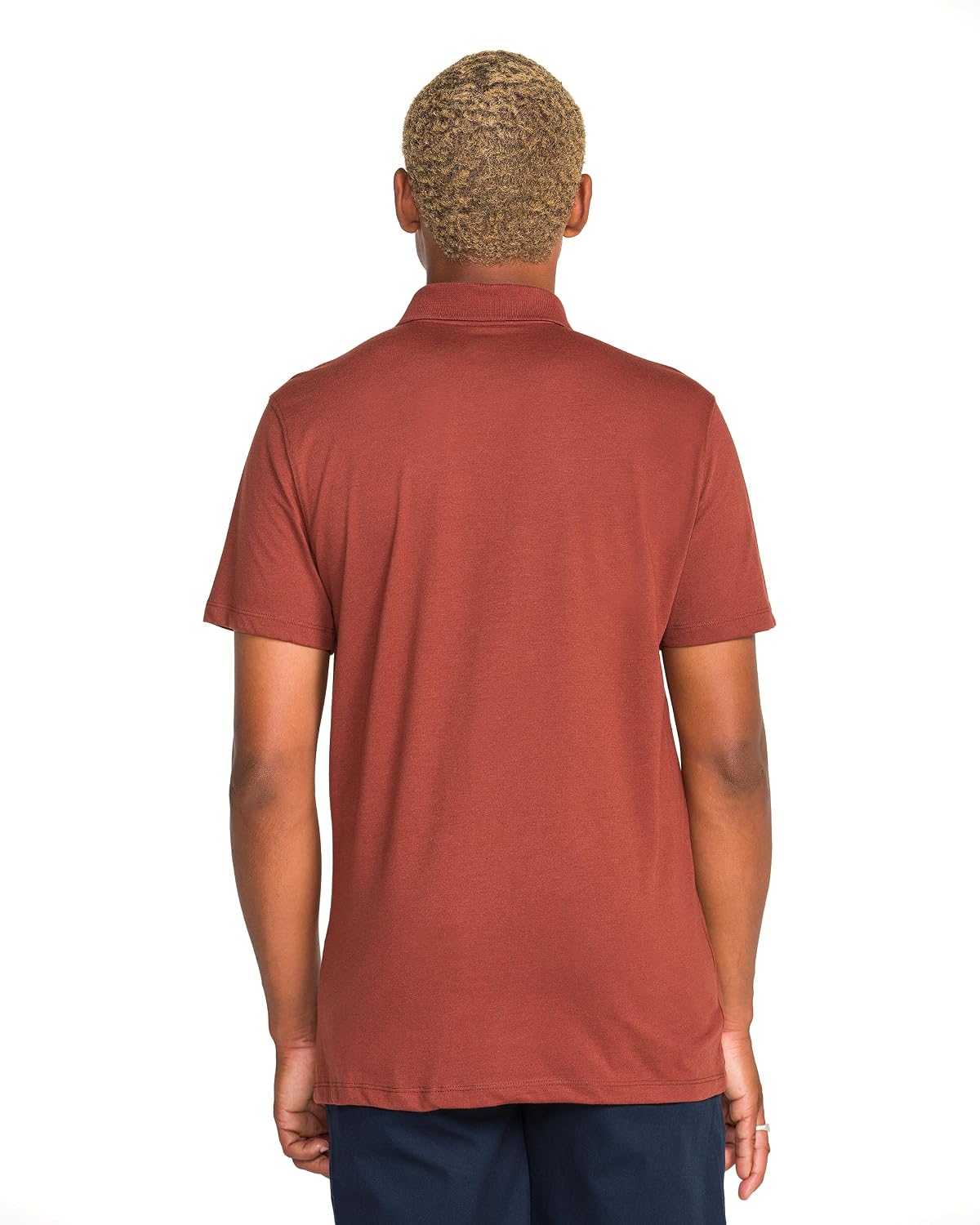 Volcom Short Sleeve Polo Shirt – Classic Fit, Soft Cotton Blend, Modern Casual Style Cinnamon