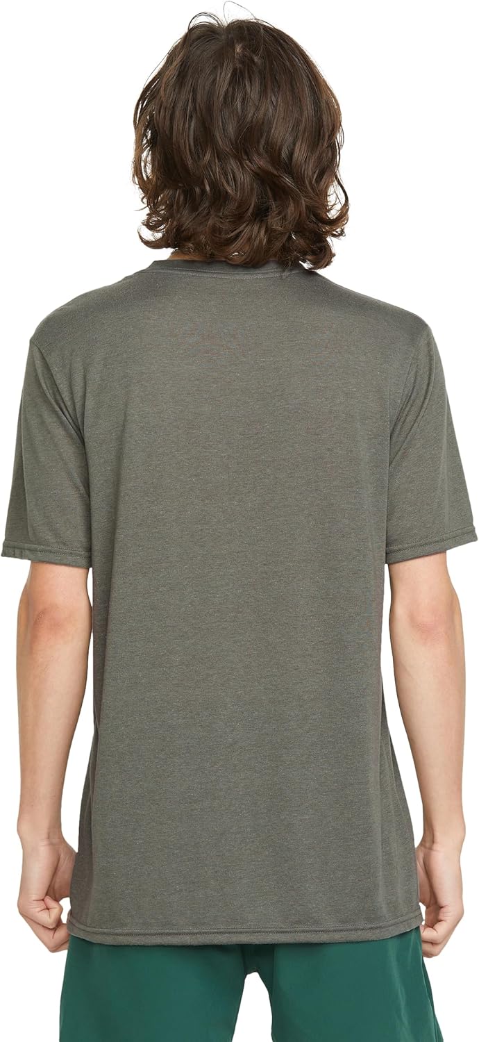 Volcom Men's Stone Tech Short Sleeve Quick Drying Tee Charcoal Heather Circle