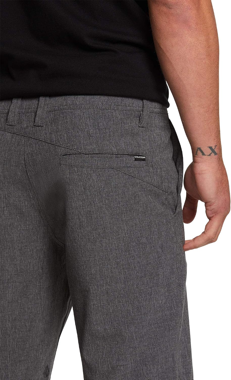 Volcom Men's Kerosene 21" Hybrid Chino Shorts Quick-Dry Stretch Fabric Charcoal Heather Snt