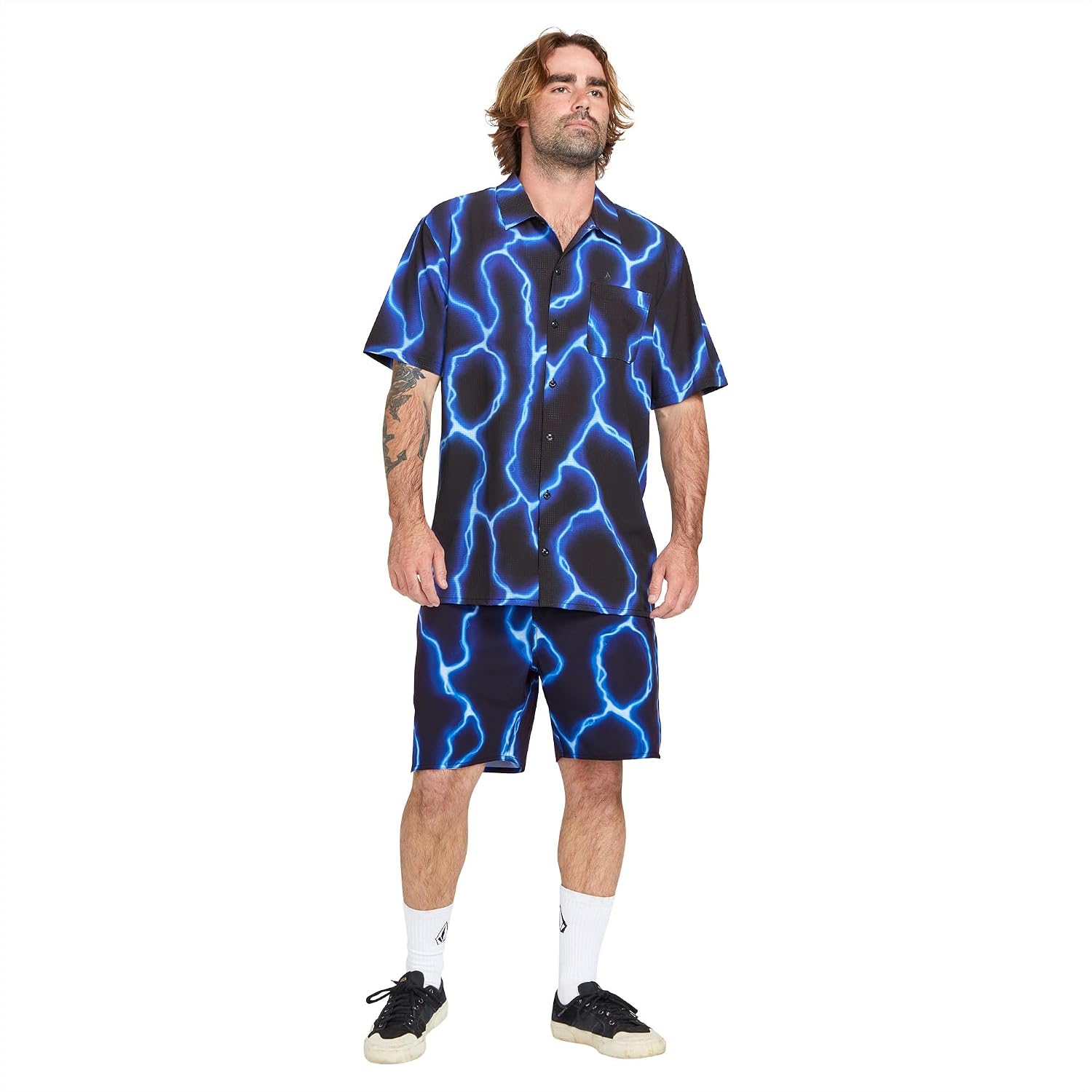 Volcom Men's Steppen Ew 17" Elastic Waist Short Black Fa