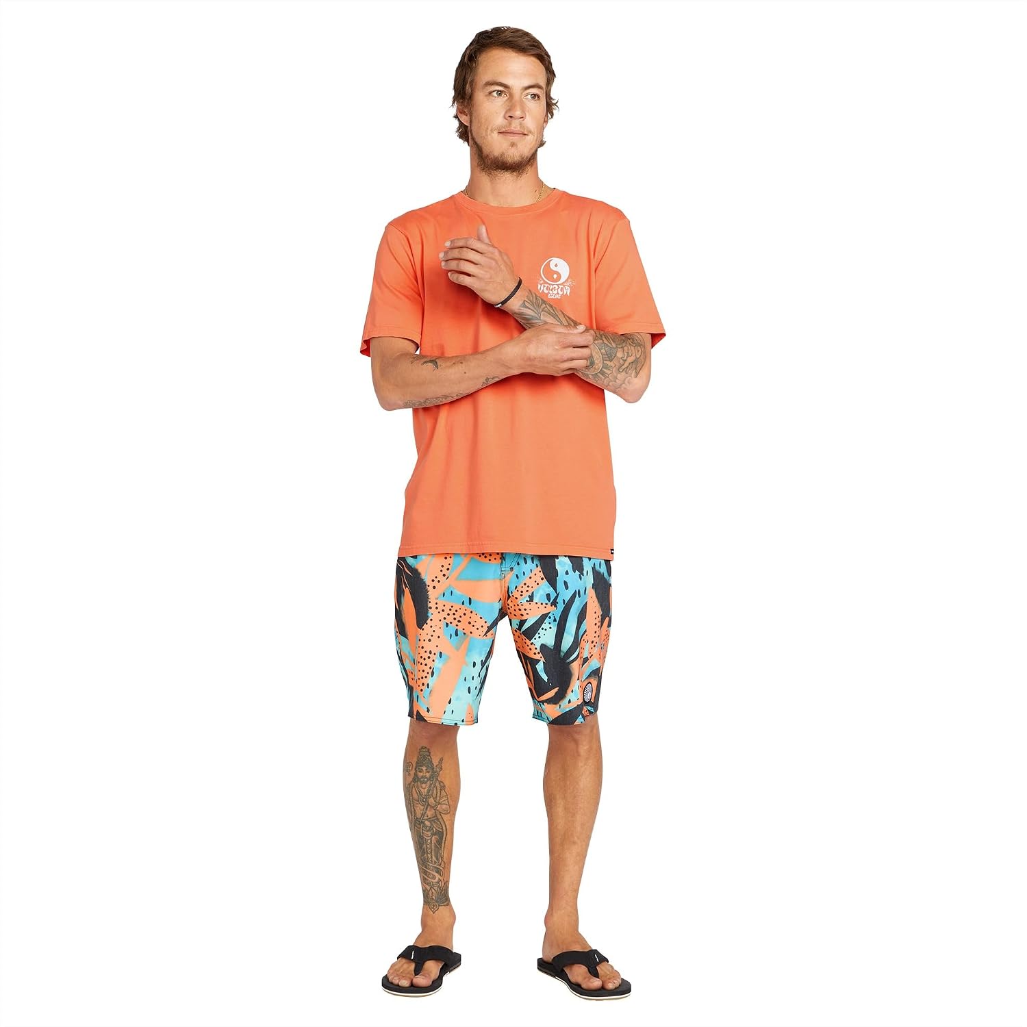 Volcom Mens Waterside Floral Stoney Tigerlily