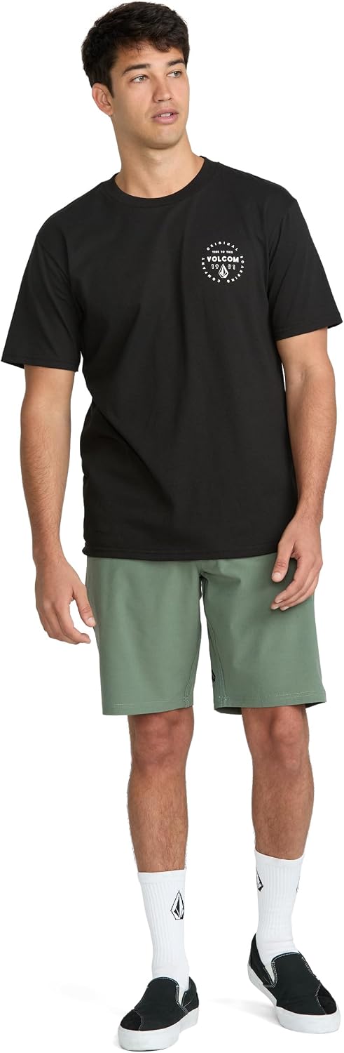Volcom Men's Regular Frickin Cross Shred 20" Hybrid Water Repellent Short Light Olive