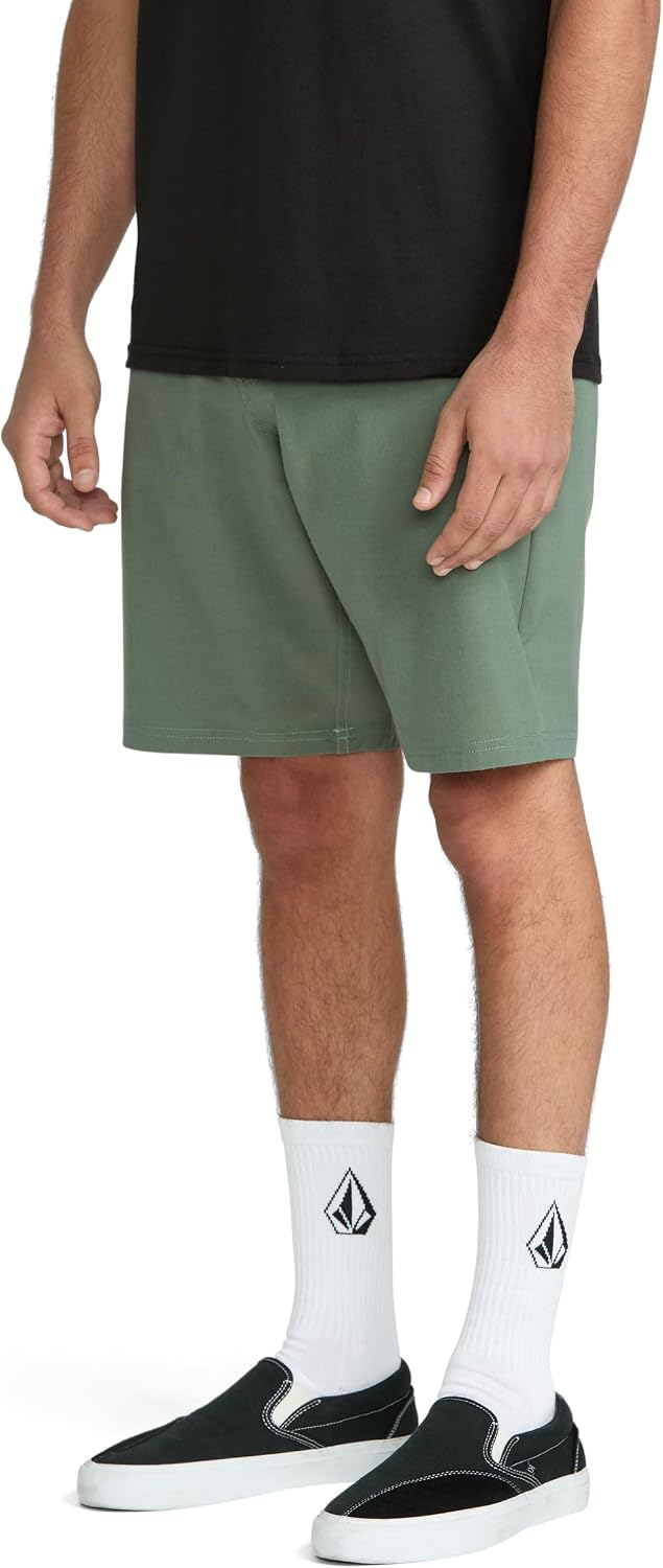 Volcom Men's Regular Frickin Cross Shred 20" Hybrid Water Repellent Short Light Olive