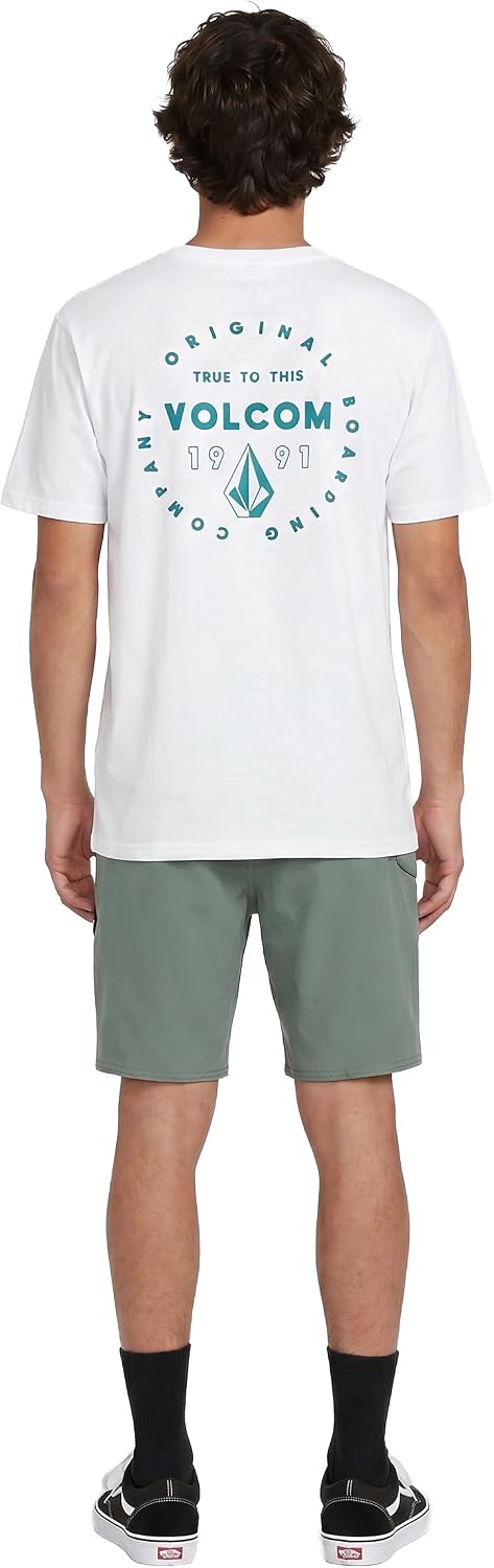 Volcom Men's Mortis Short Sleeve T-Shirt - Classic Fit Crewneck Tee, Soft Cotton, Lightweight & Breathable Casual Shirt White