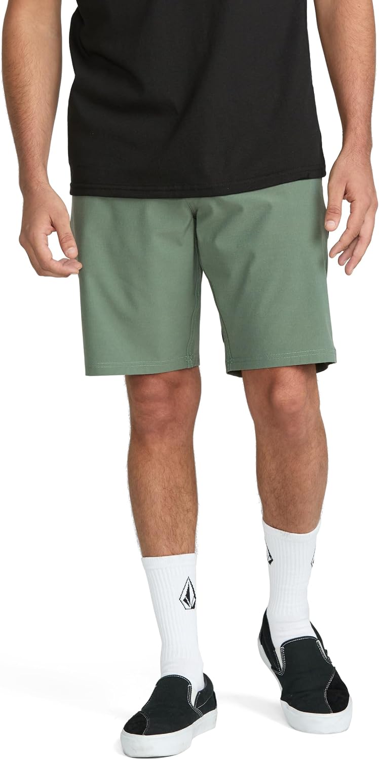 Volcom Men's Regular Frickin Cross Shred 20" Hybrid Water Repellent Short Light Olive