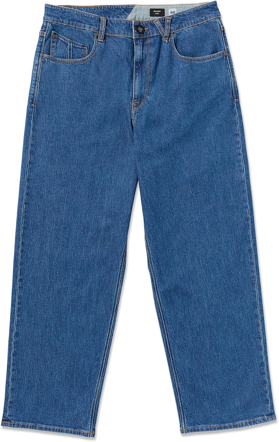 Volcom Men's Billow Loose Fit Baggy Denim Jeans – Relaxed Vintage Style, Soft Cotton Denim, Wide Leg Bold Blue Wash