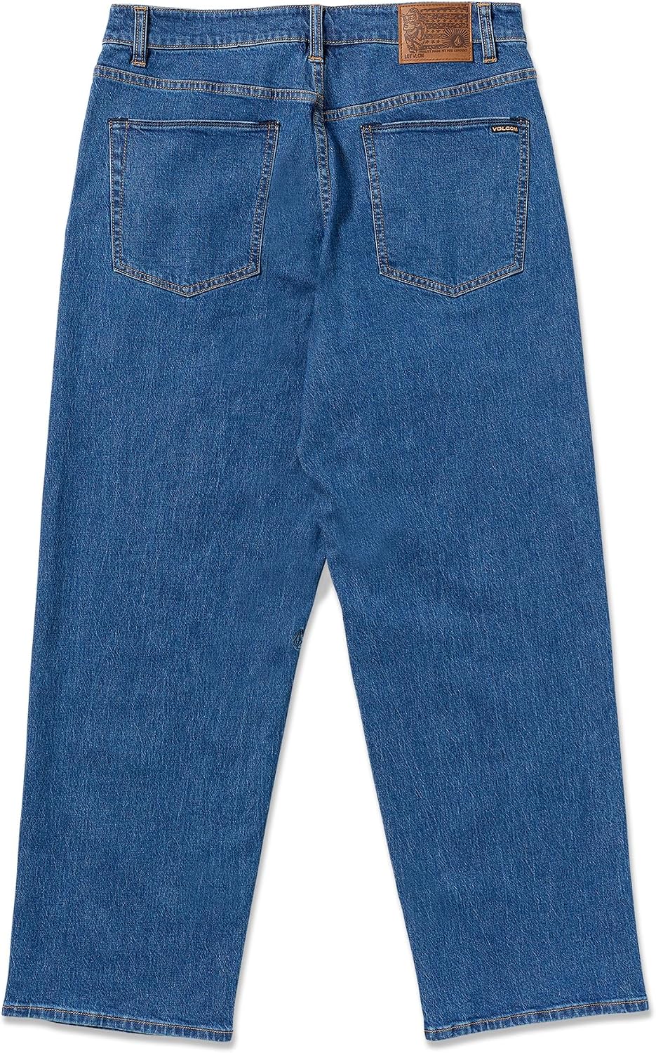 Volcom Men's Billow Loose Fit Baggy Denim Jeans – Relaxed Vintage Style, Soft Cotton Denim, Wide Leg Bold Blue Wash