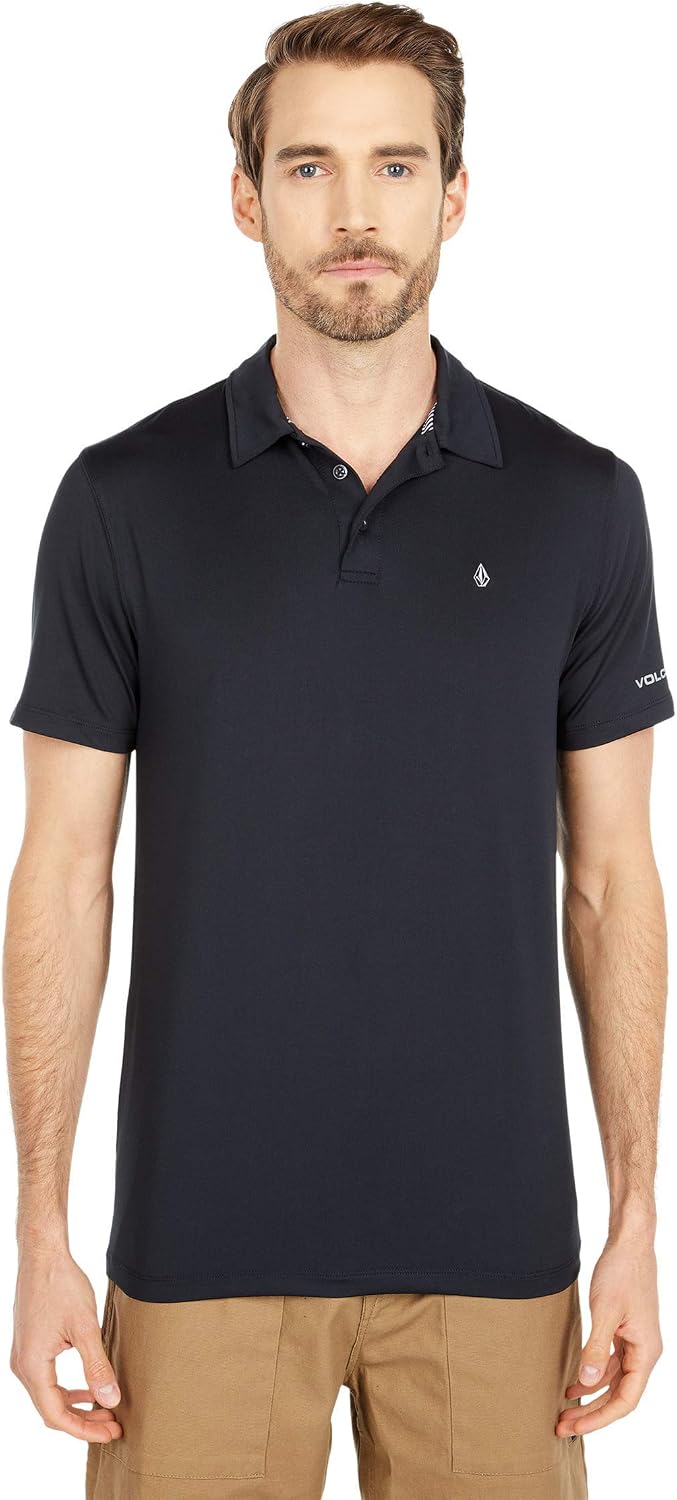 Volcom Men's Wowzer Hazard Performance Golf Polo Hazard Black