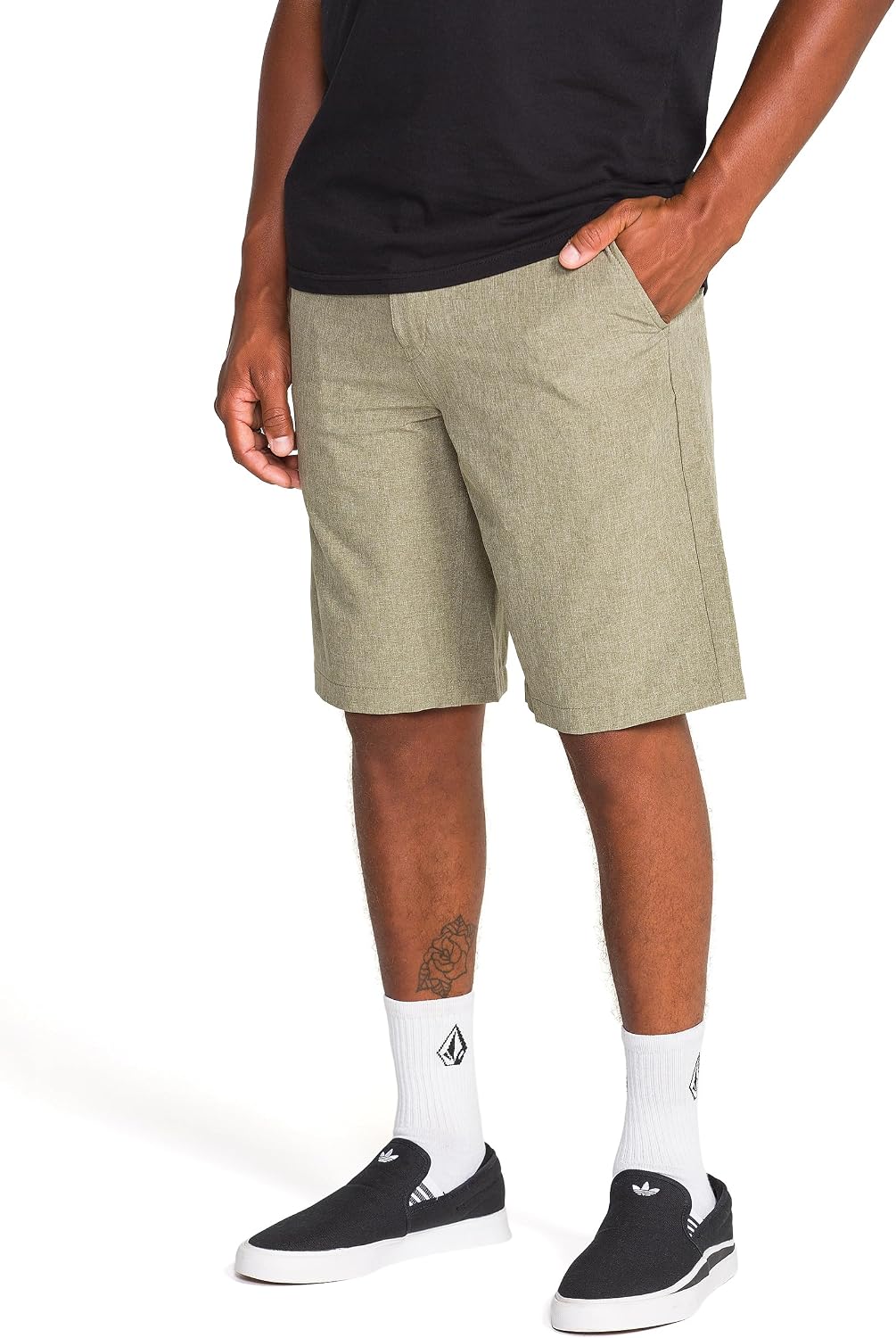 Volcom Men's Kerosene 21" Hybrid Chino Shorts Quick-Dry Stretch Fabric Wintermoss