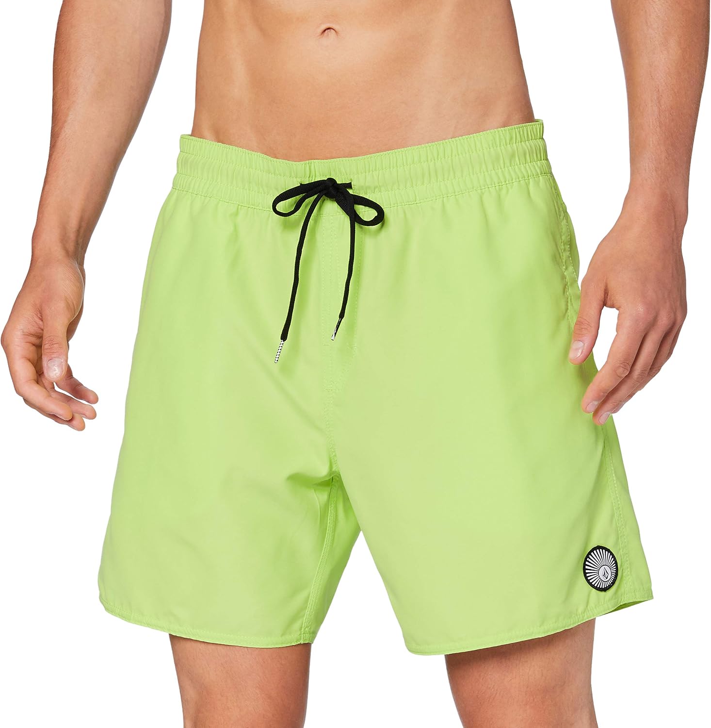 Volcom Men's 16" Elastic Waist Swim Trunks- Stretchable, UPF 50+, Quick Dry Swim Bottoms Lt Green