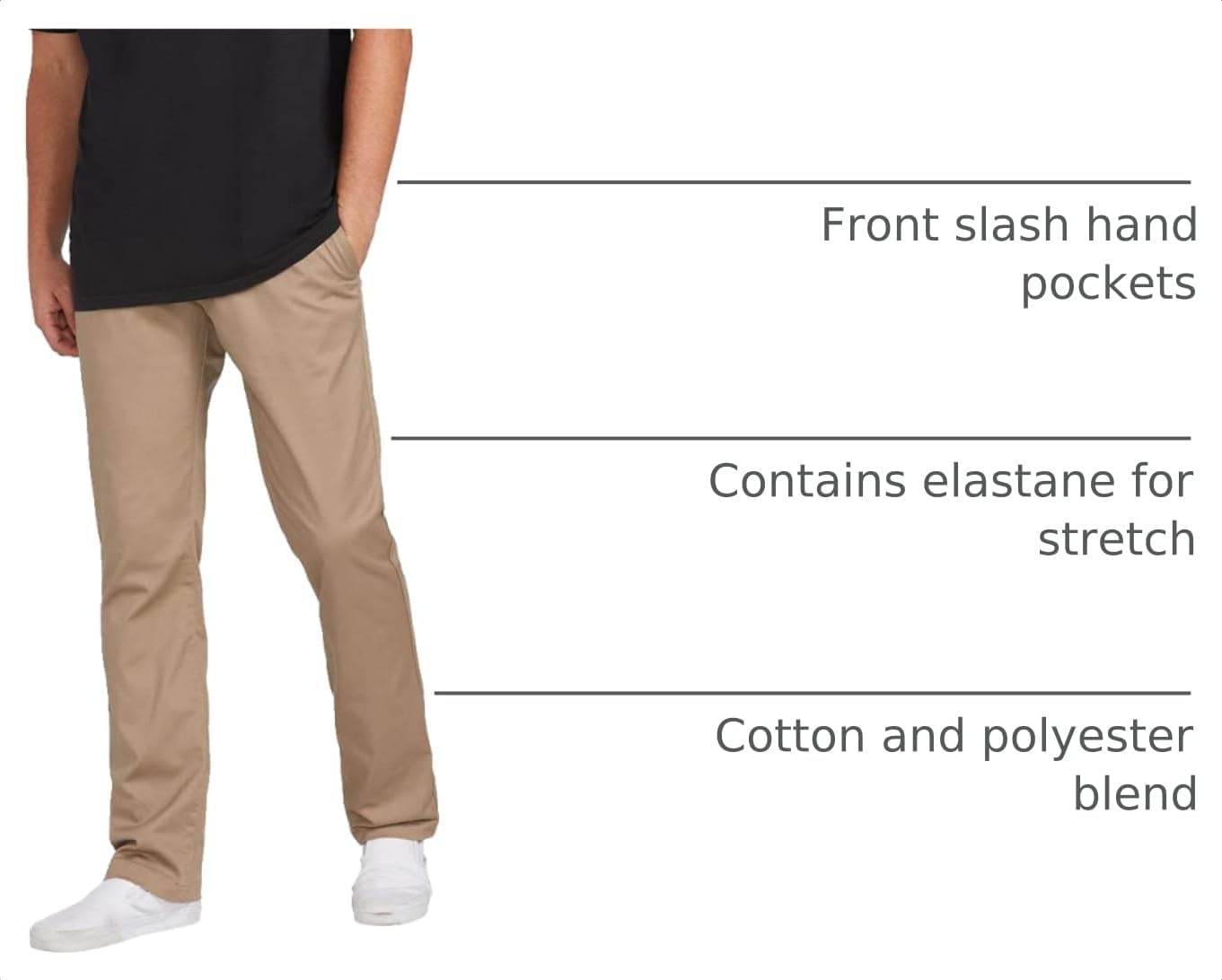 Volcom Men's Frickin Modern Fit Stretch Chino PantPants Khaki