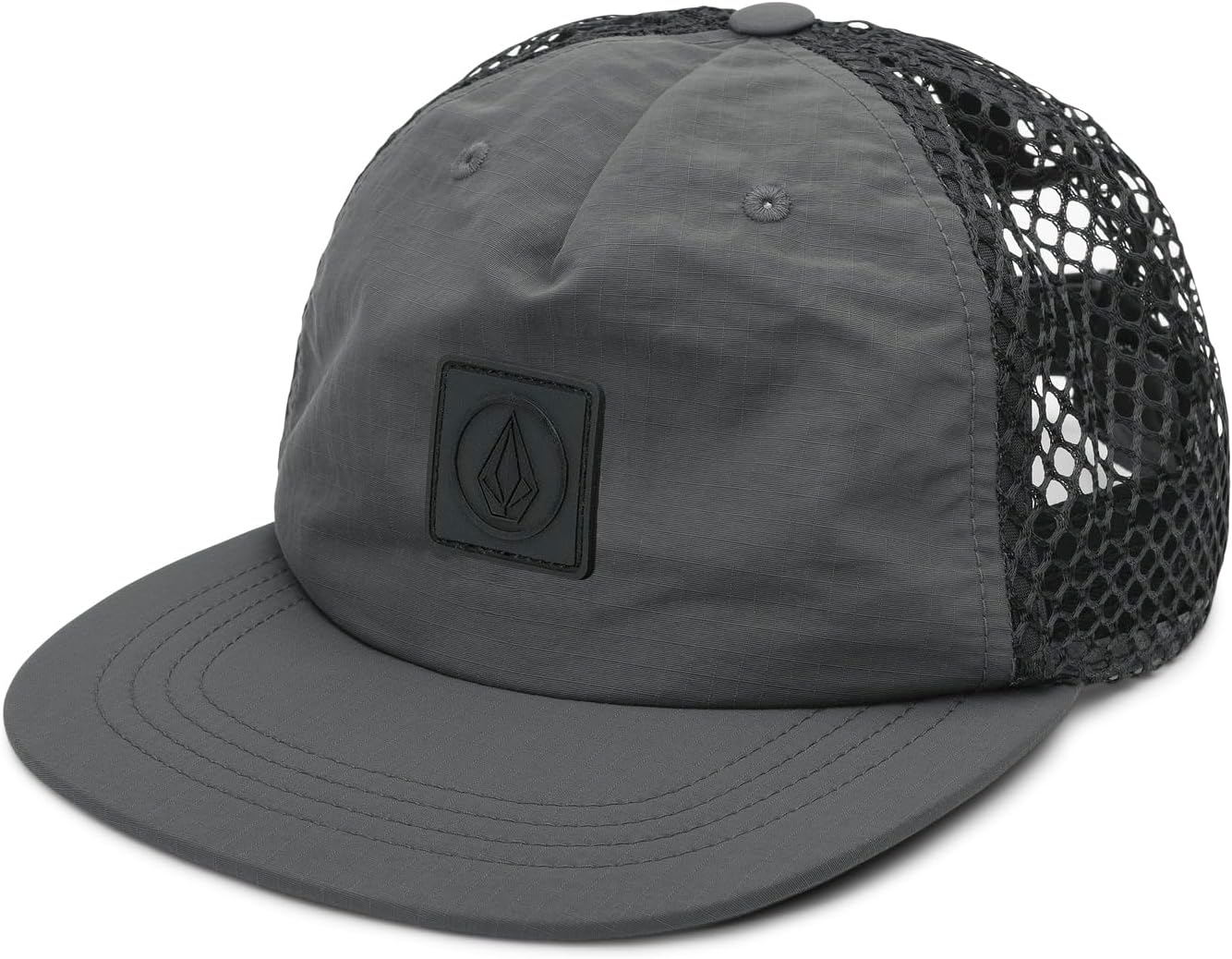 Volcom Men's Mesh Trucker Hat - Adjustable Snapback Cap, Breathable Structured Front Panel BlackMesh