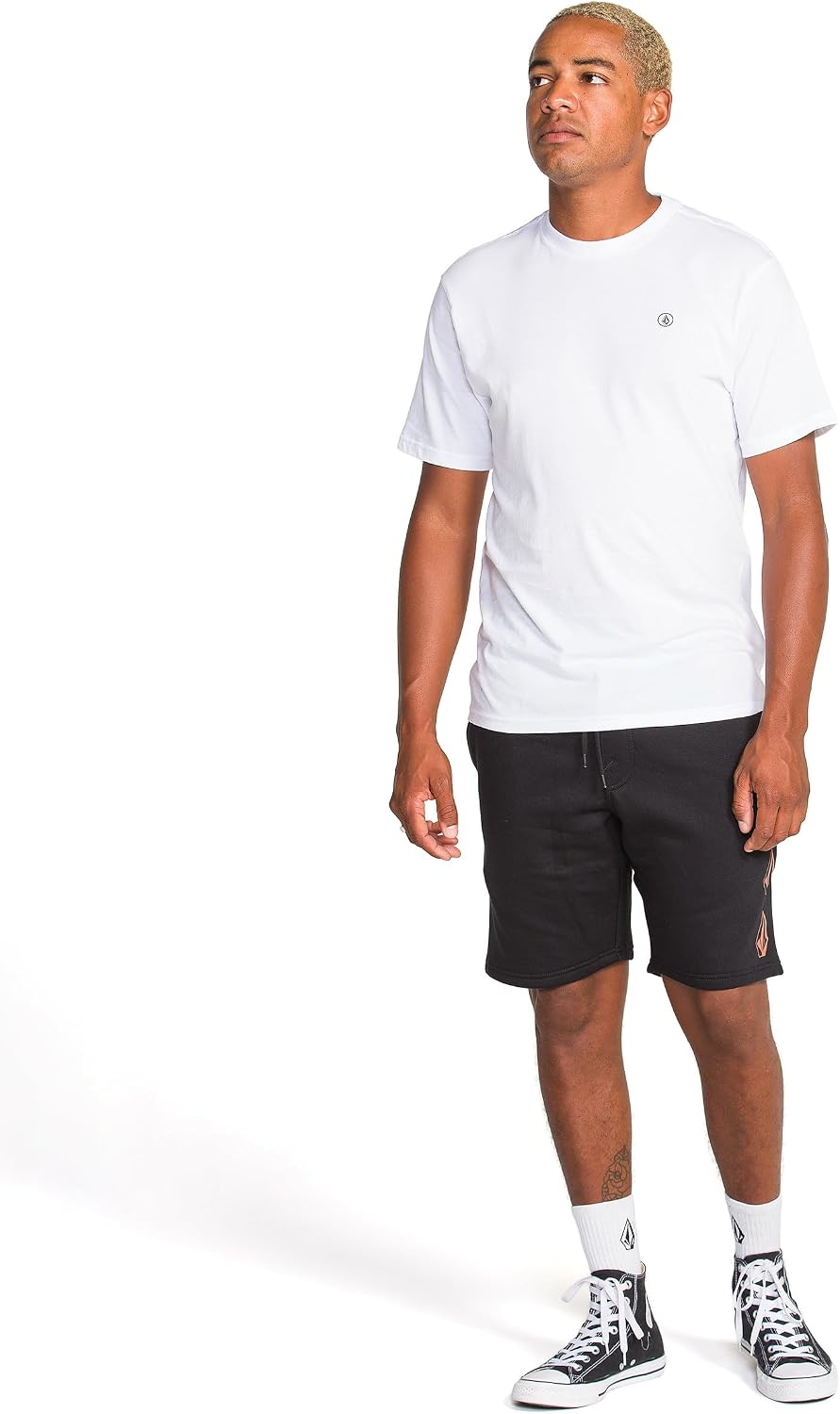 Volcom Men's Frickin Elastic Waist 19" Chino Short Black Red