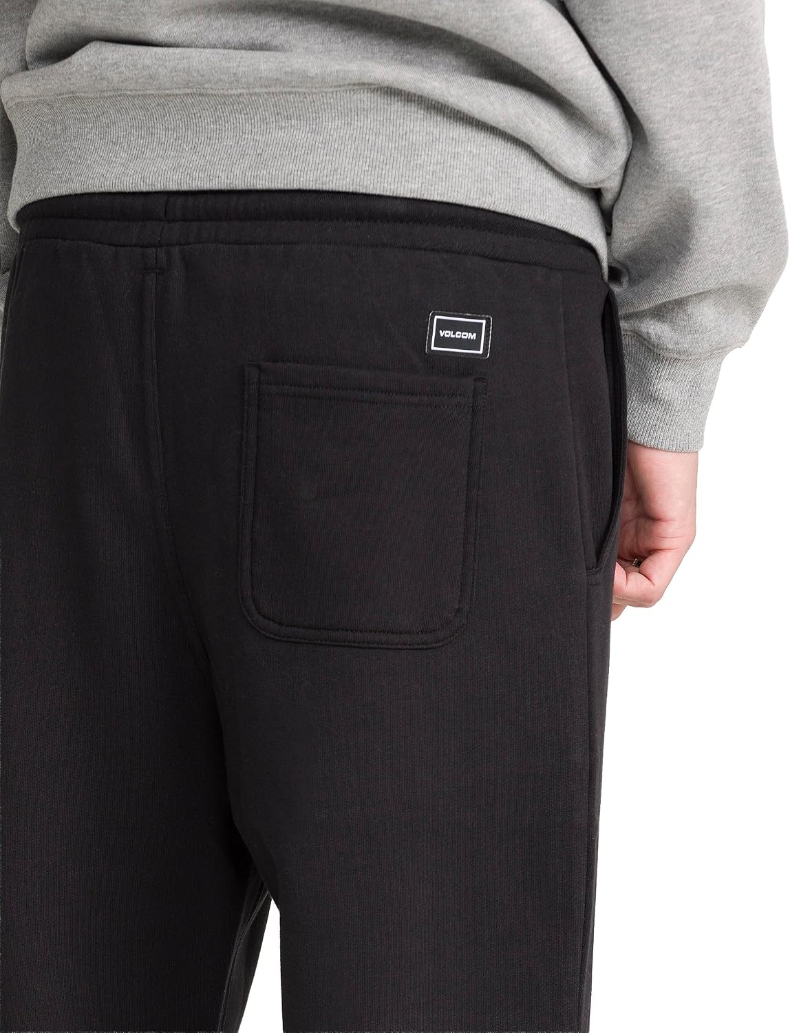 Volcom Men's Iconic Stone Elastic Waist Fleece Sweatpants – Soft Jogger Pants with Adjustable Drawcord Black