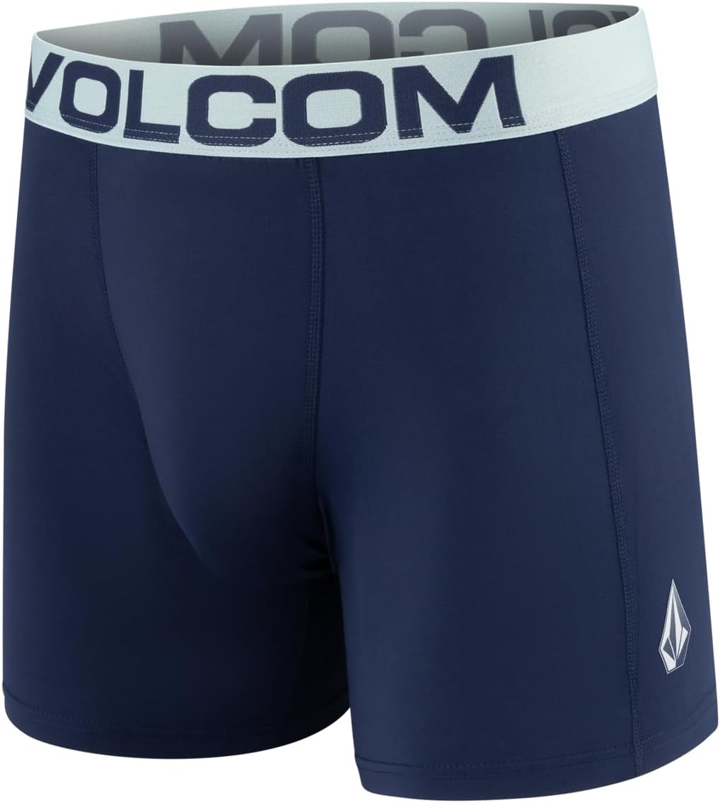 Volcom Mens Boxer Briefs Poly Spandex Performance Boxer Briefs Underwear with Comfort Flex Side Panel- Sleek Modern Look BlueNavyHeatherQuora