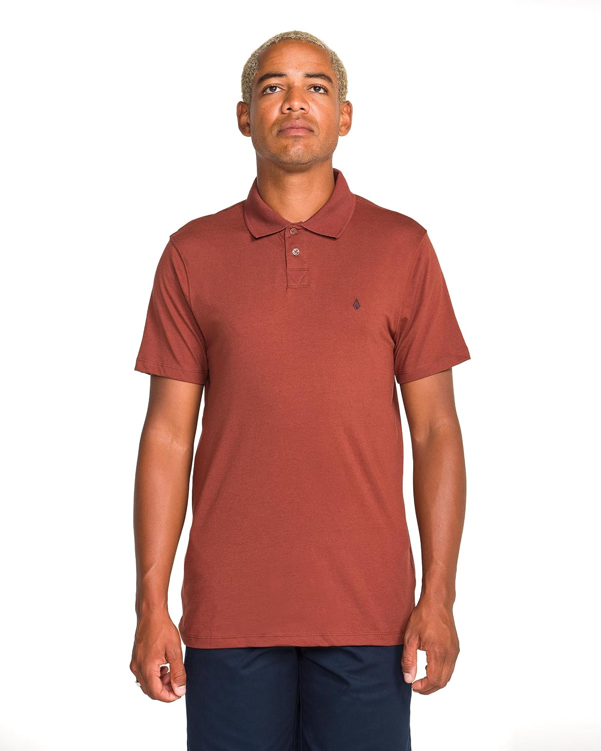 Volcom Short Sleeve Polo Shirt – Classic Fit, Soft Cotton Blend, Modern Casual Style Cinnamon
