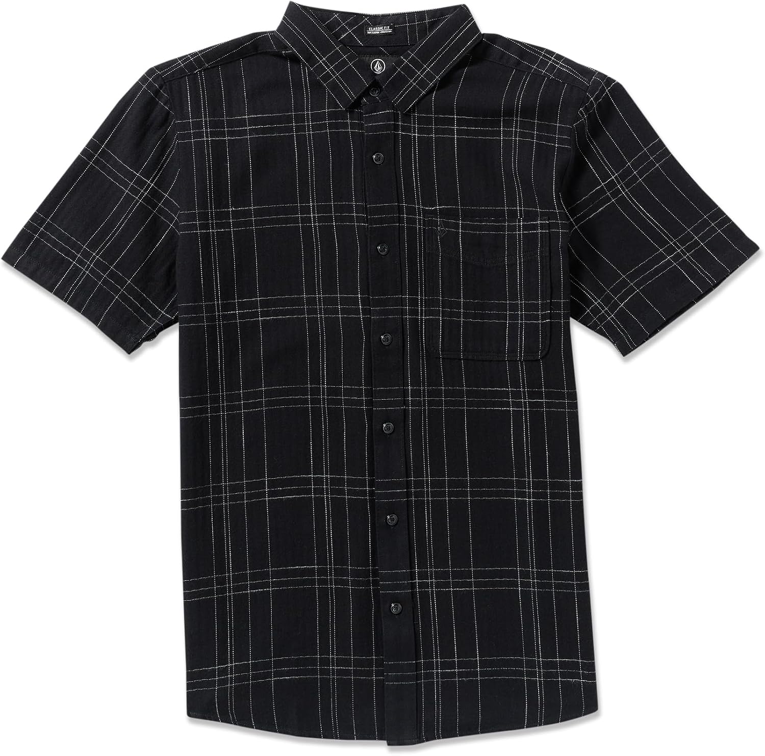 Volcom Men's Date Knight Short Sleeve Classic Fit Button Down Shirt New Black