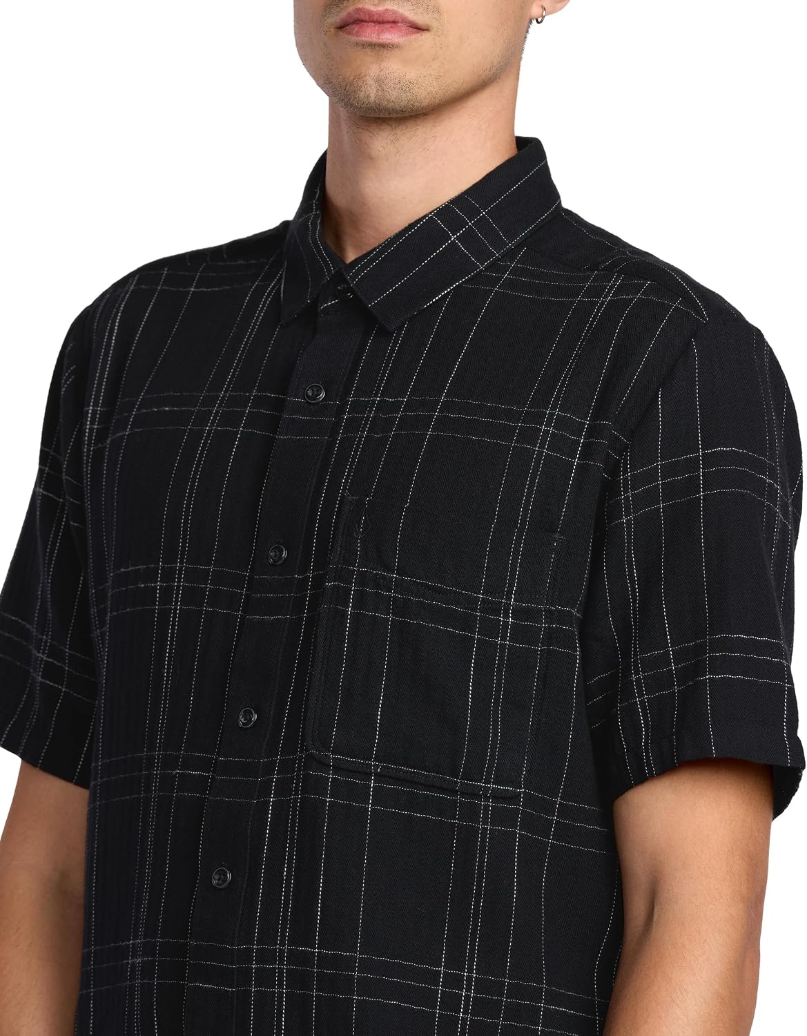 Volcom Men's Date Knight Short Sleeve Classic Fit Button Down Shirt New Black