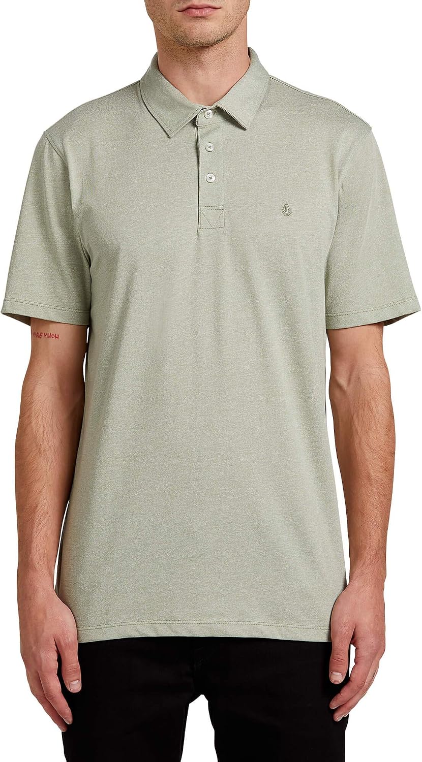Volcom Men's Wowzer Modern Fit Short Sleeve Polo Shirt Seagrass Green