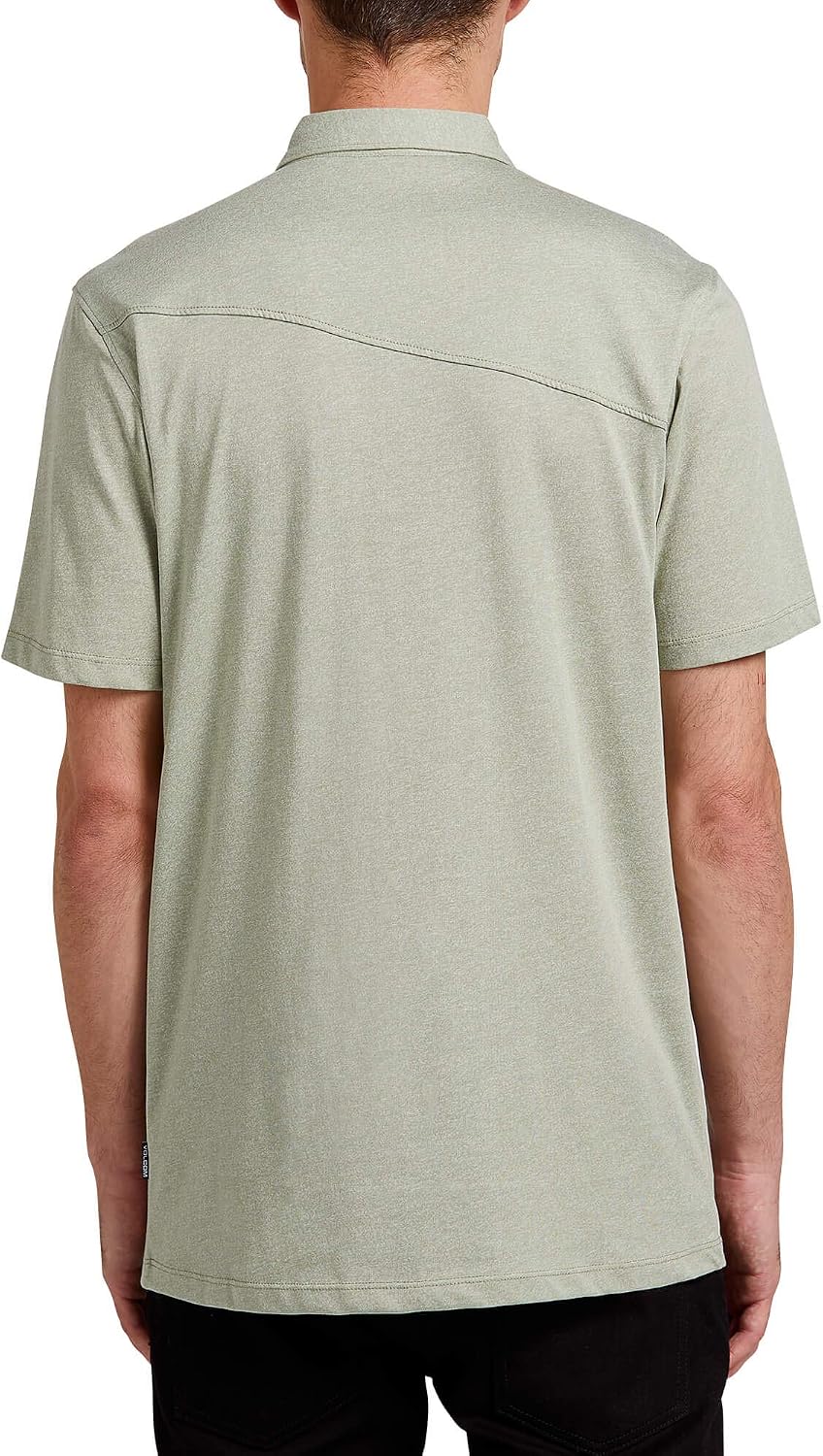 Volcom Men's Wowzer Modern Fit Short Sleeve Polo Shirt Seagrass Green