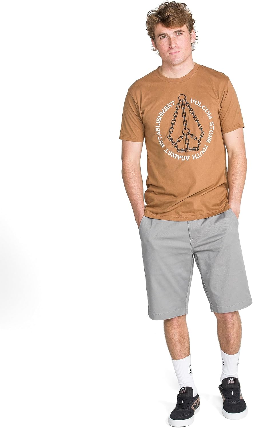 Volcom Men's Vmonty Stretch 22 Chino Shorts – Casual Everyday Wear, Relaxed Fit Moonbeam