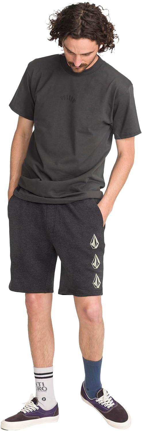 Volcom Men's Frickin Elastic Waist 19" Chino Short Black Round