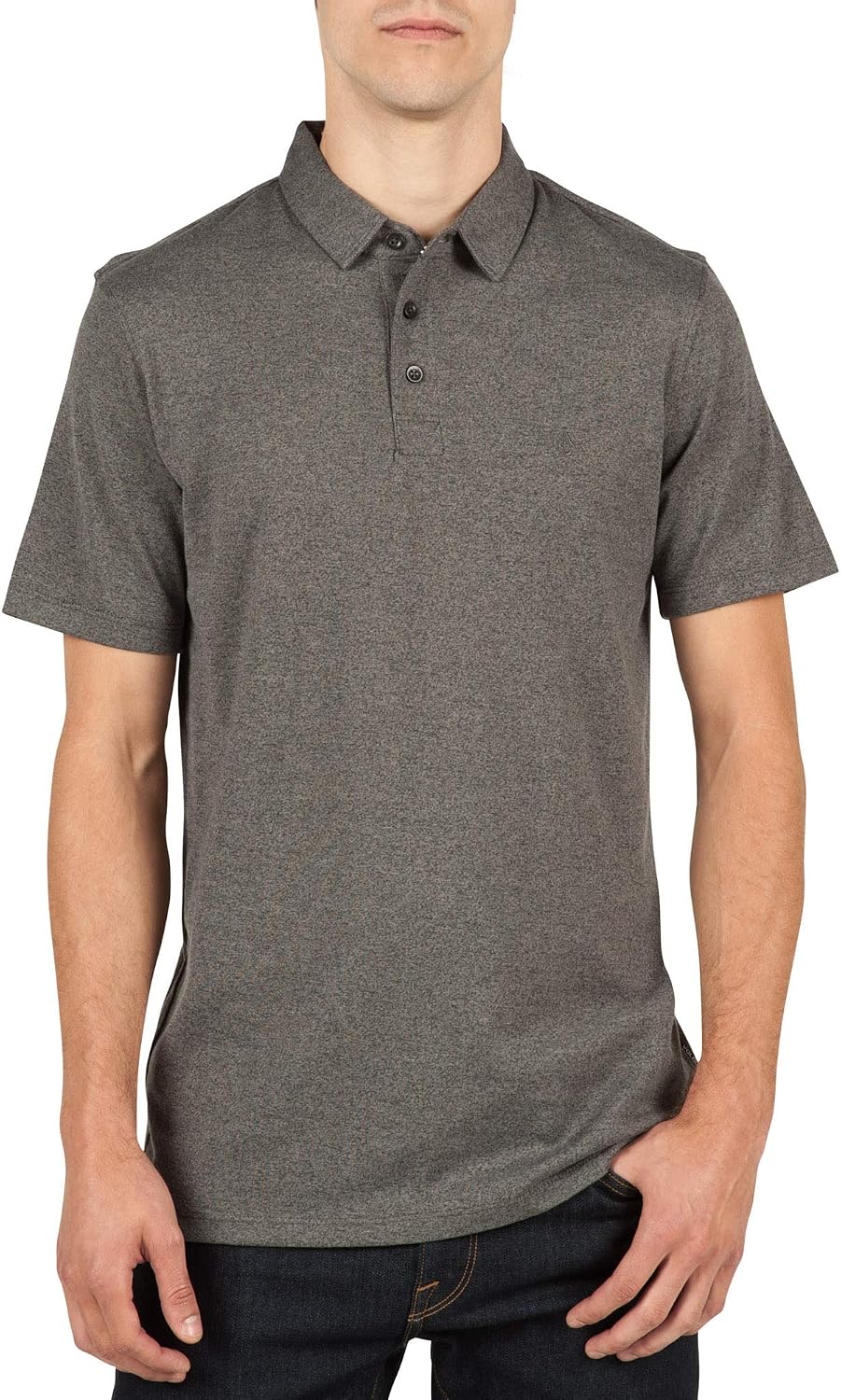 Volcom Men's Wowzer Modern Fit Short Sleeve Polo Shirt Stealth