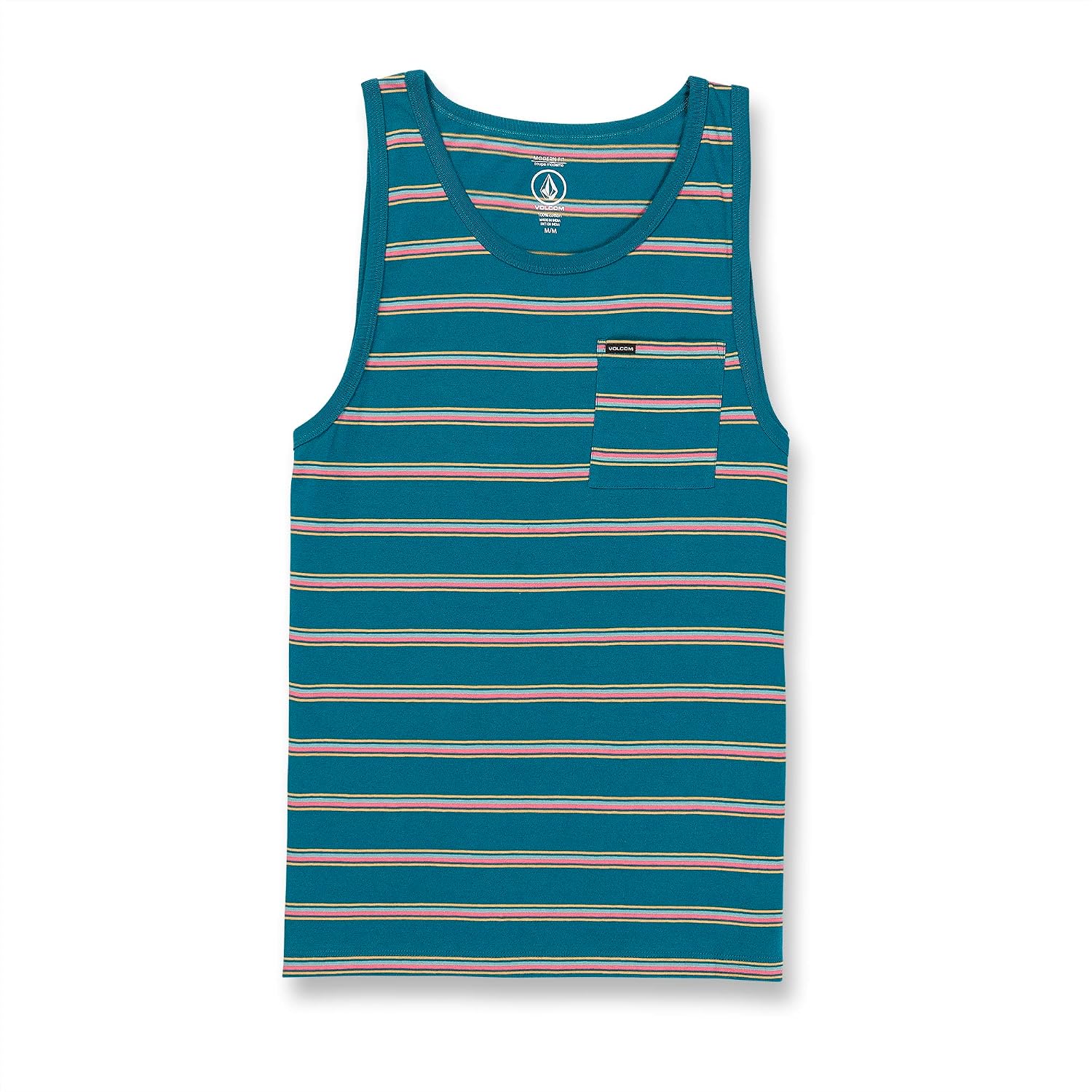 Volcom Men's Sleeveless Knit Tank Top – Soft Cotton Knit Lightweight Muscle Shirt Ocean Teal