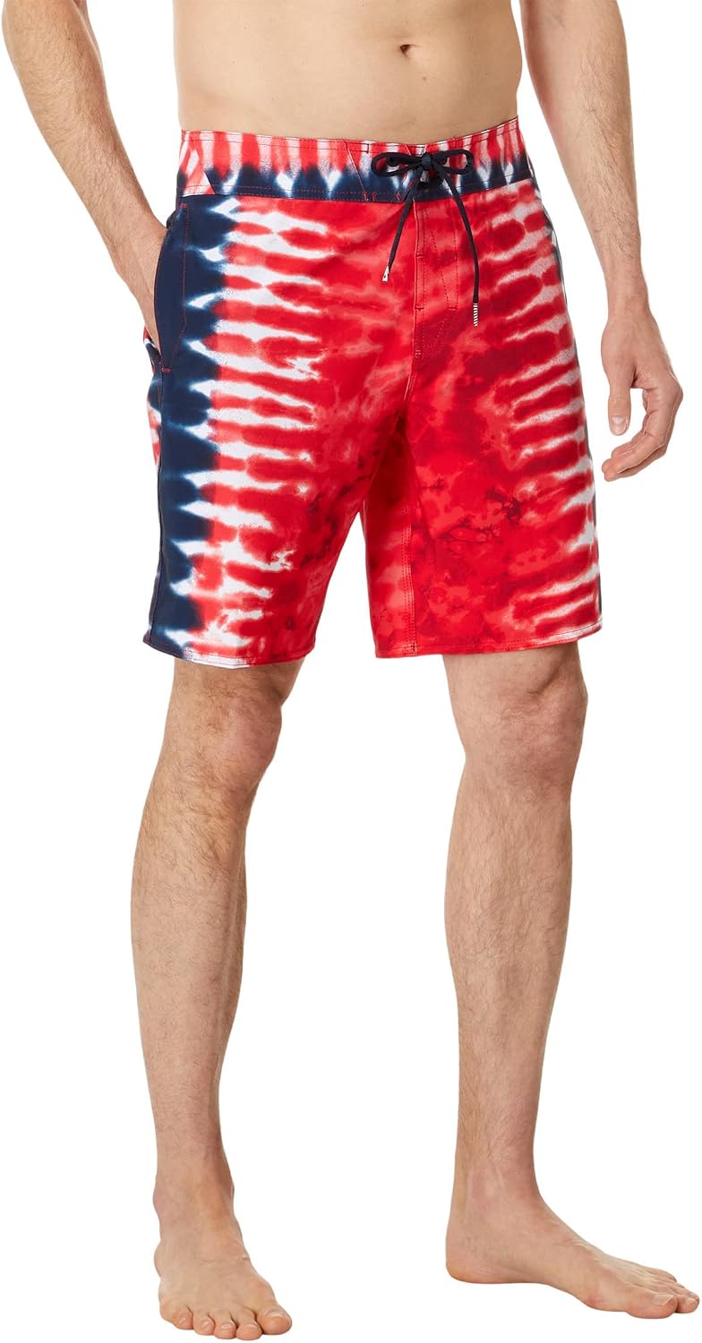 Volcom Men's 19" Mod-Tech Board Shorts- Performance UPF 50+ Sun Protection Quick-Dry Swim Bottoms Red