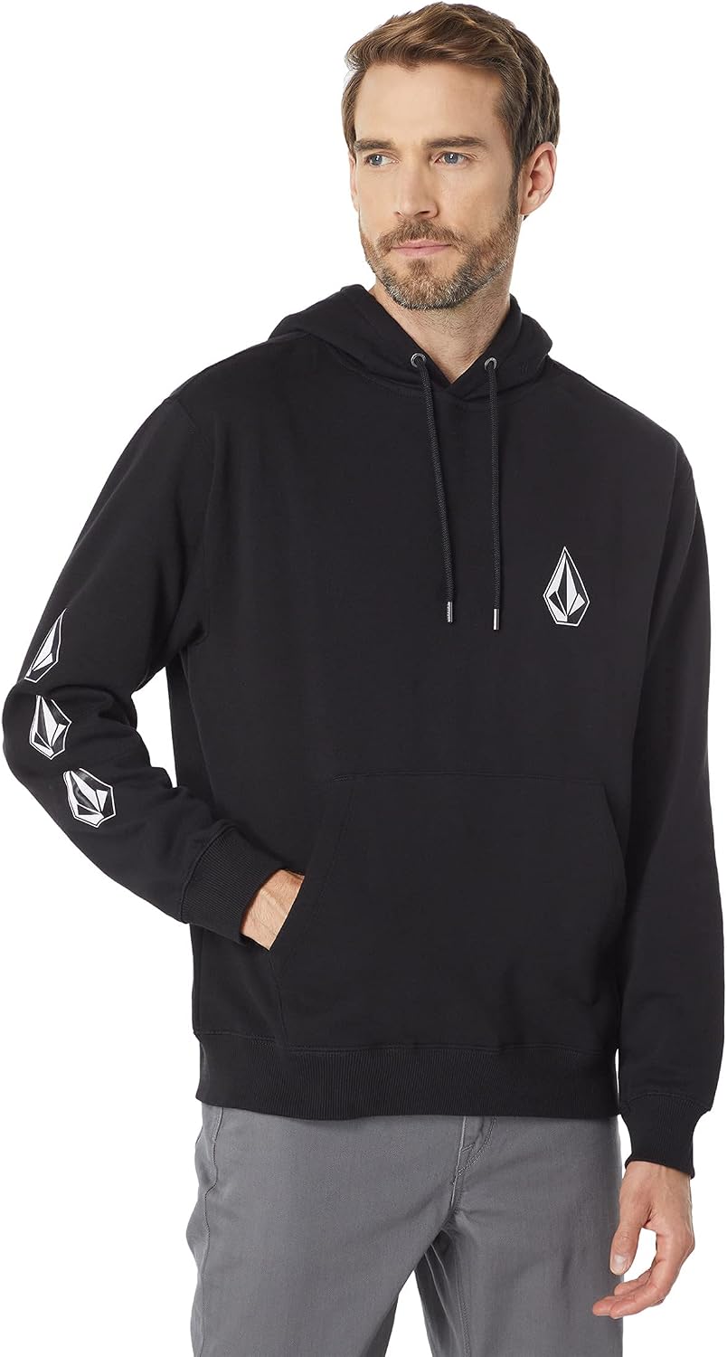 Volcom Men's Iconic Stone Pullover Hoodie Fleece Sweatshirt Iconic Black