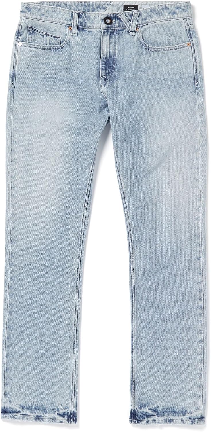 Volcom Men's Vorta Slim Fit Stretch Denim Jean Sandy Indigo