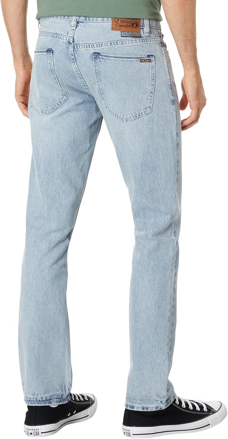 Volcom Men's Vorta Slim Fit Stretch Denim Jean Sandy Indigo