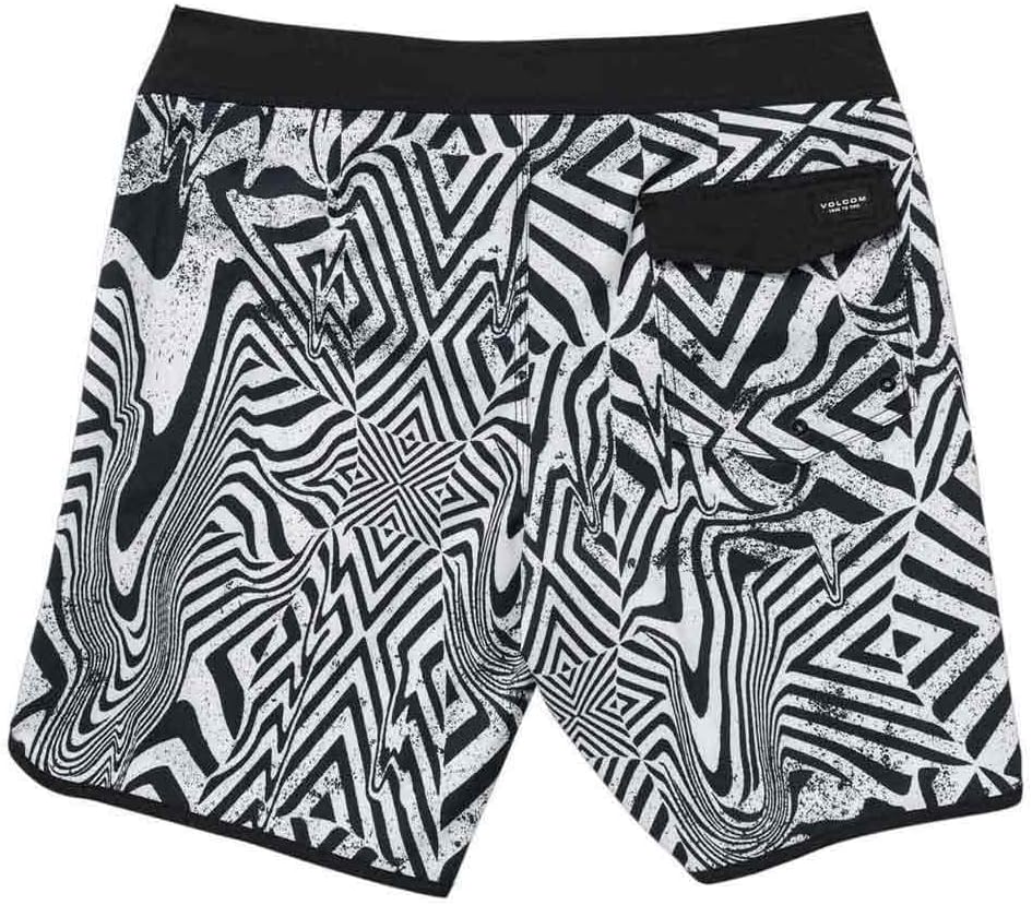 Volcom Men's 19" Mod-Tech Board Shorts- Performance UPF 50+ Sun Protection Quick-Dry Swim Bottoms White Black