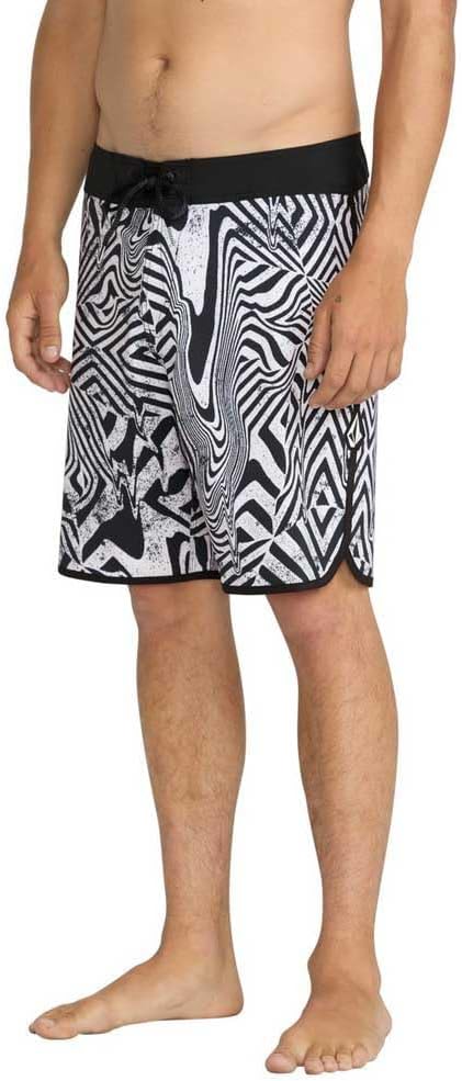 Volcom Men's 19" Mod-Tech Board Shorts- Performance UPF 50+ Sun Protection Quick-Dry Swim Bottoms White Black