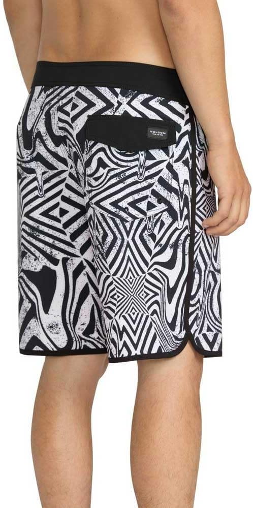 Volcom Men's 19" Mod-Tech Board Shorts- Performance UPF 50+ Sun Protection Quick-Dry Swim Bottoms White Black
