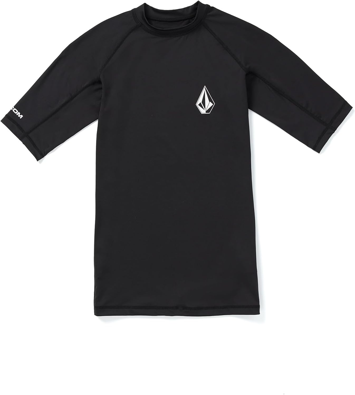 Volcom Men's Compression Fit Short Sleeve Rashguard – UPF 50+, Quick-Dry UV Protection Performance Shirt Black-b