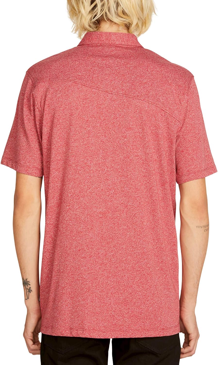 Volcom Men's Wowzer Modern Fit Short Sleeve Polo Shirt Burgundy