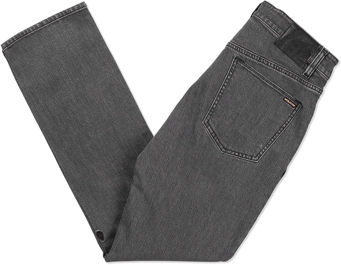 Volcom Men's Vorta Slim Fit Jeans – Classic Straight Leg Denim Pants with 15" Leg Opening Easy Enzyme Grey