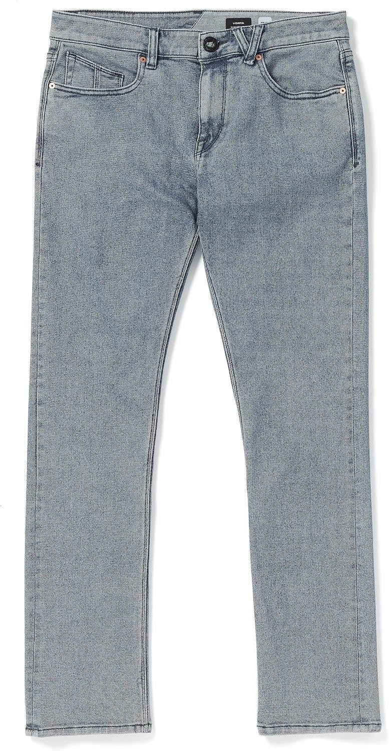 Volcom Men's Vorta Slim Fit Jeans – Classic Straight Leg Denim Pants with 15" Leg Opening Ash Blue