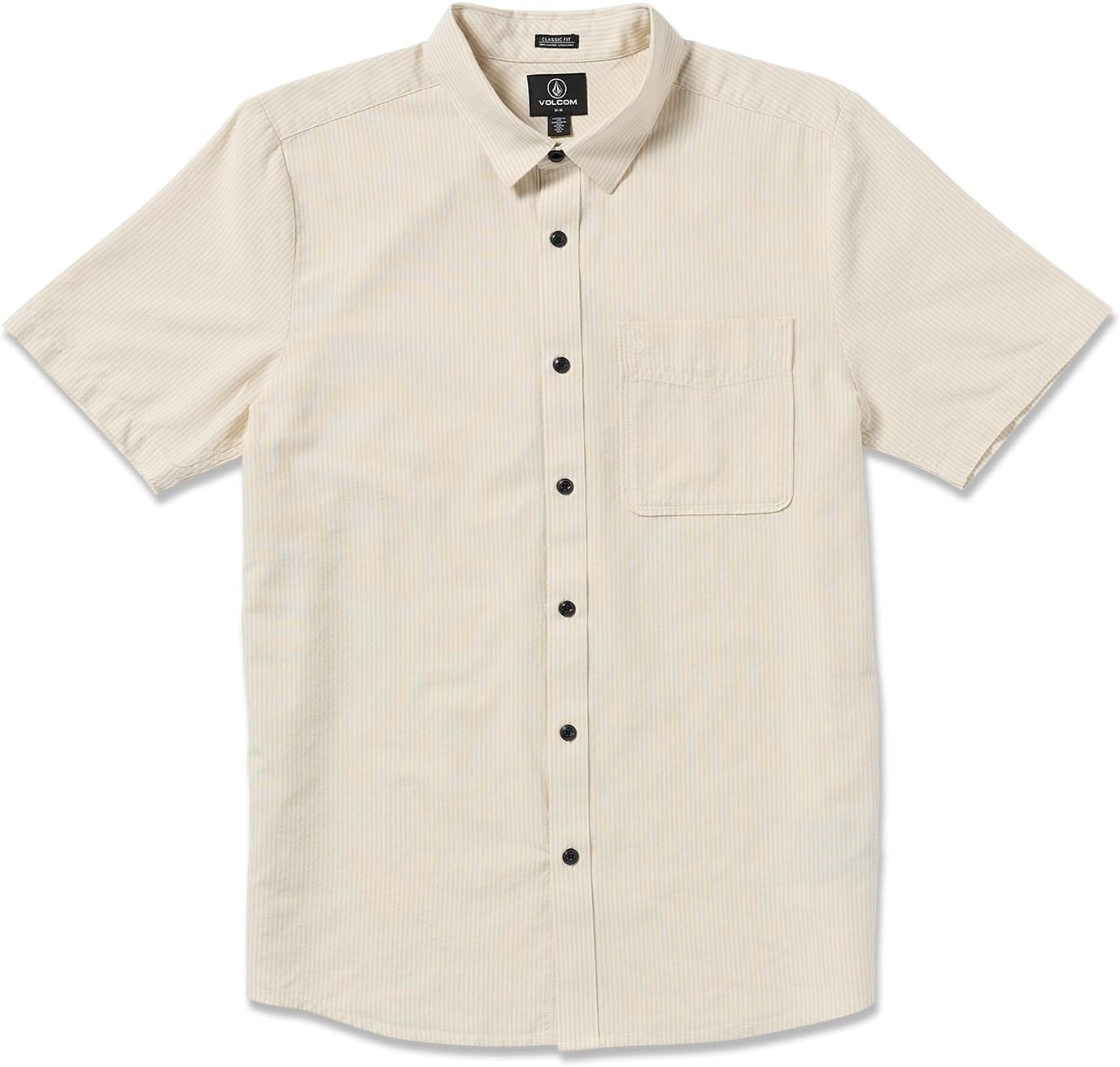 Volcom Men's Date Knight Short Sleeve Classic Fit Button Down Shirt Pale Khaki