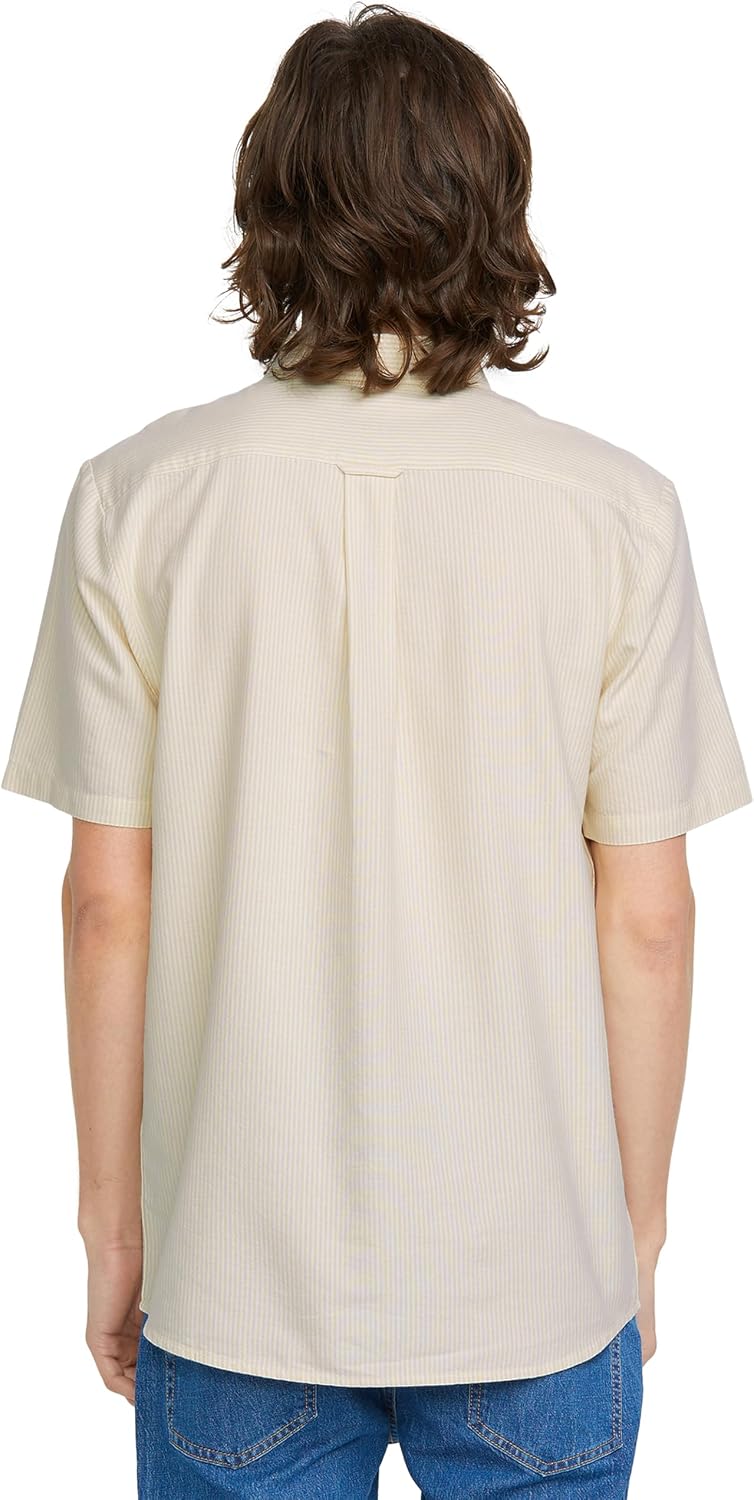 Volcom Men's Date Knight Short Sleeve Classic Fit Button Down Shirt Pale Khaki