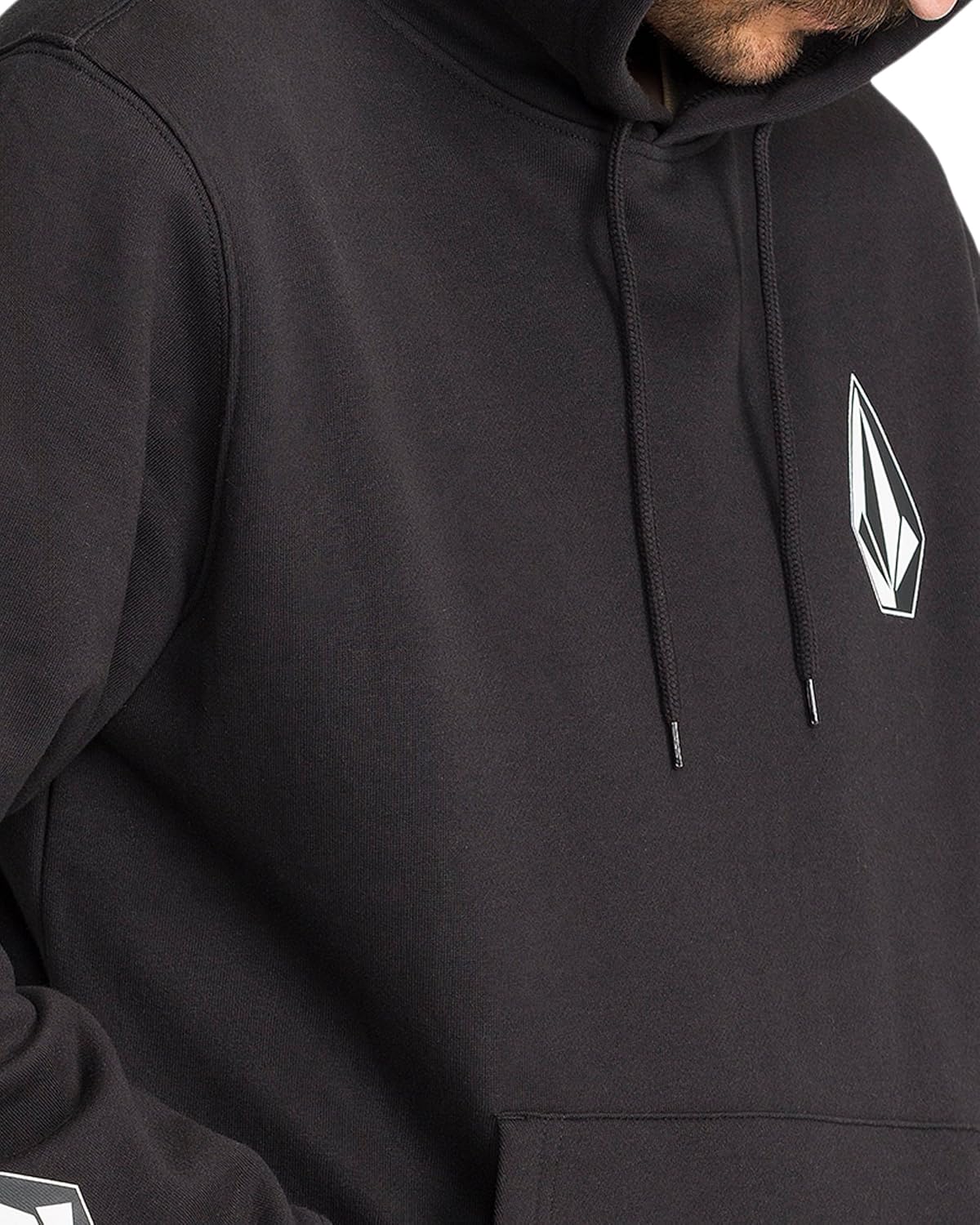 Volcom Men's Iconic Stone Pullover Hoodie Fleece Sweatshirt Black