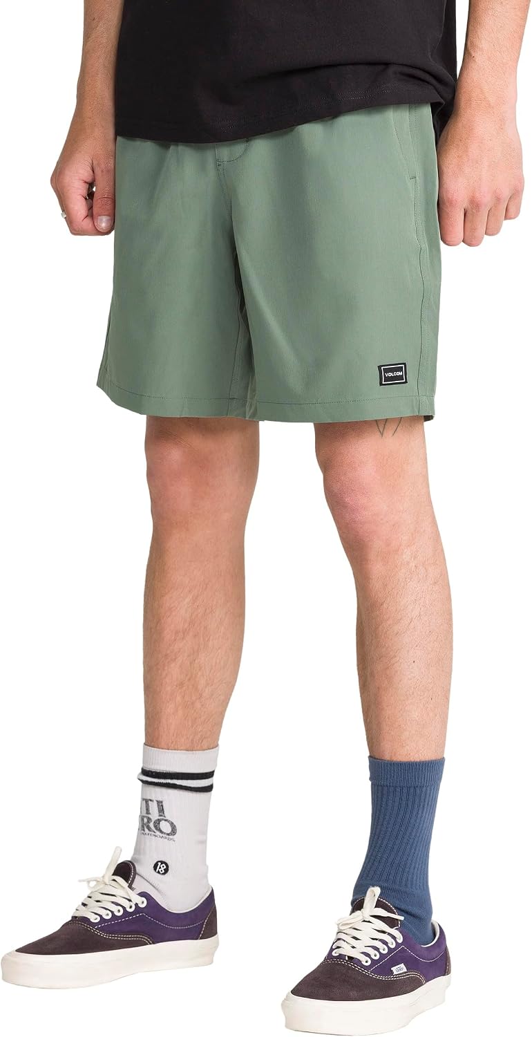 Volcom Men's Steppen Ew 17" Elastic Waist Short Light Olive