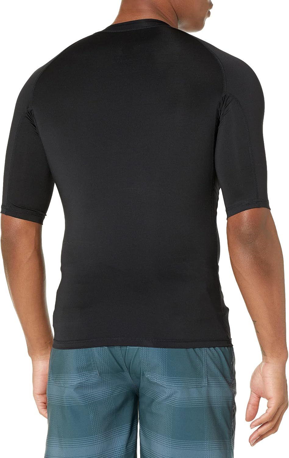Volcom Men's Compression Fit Short Sleeve Rashguard – UPF 50+, Quick-Dry UV Protection Performance Shirt Black-c