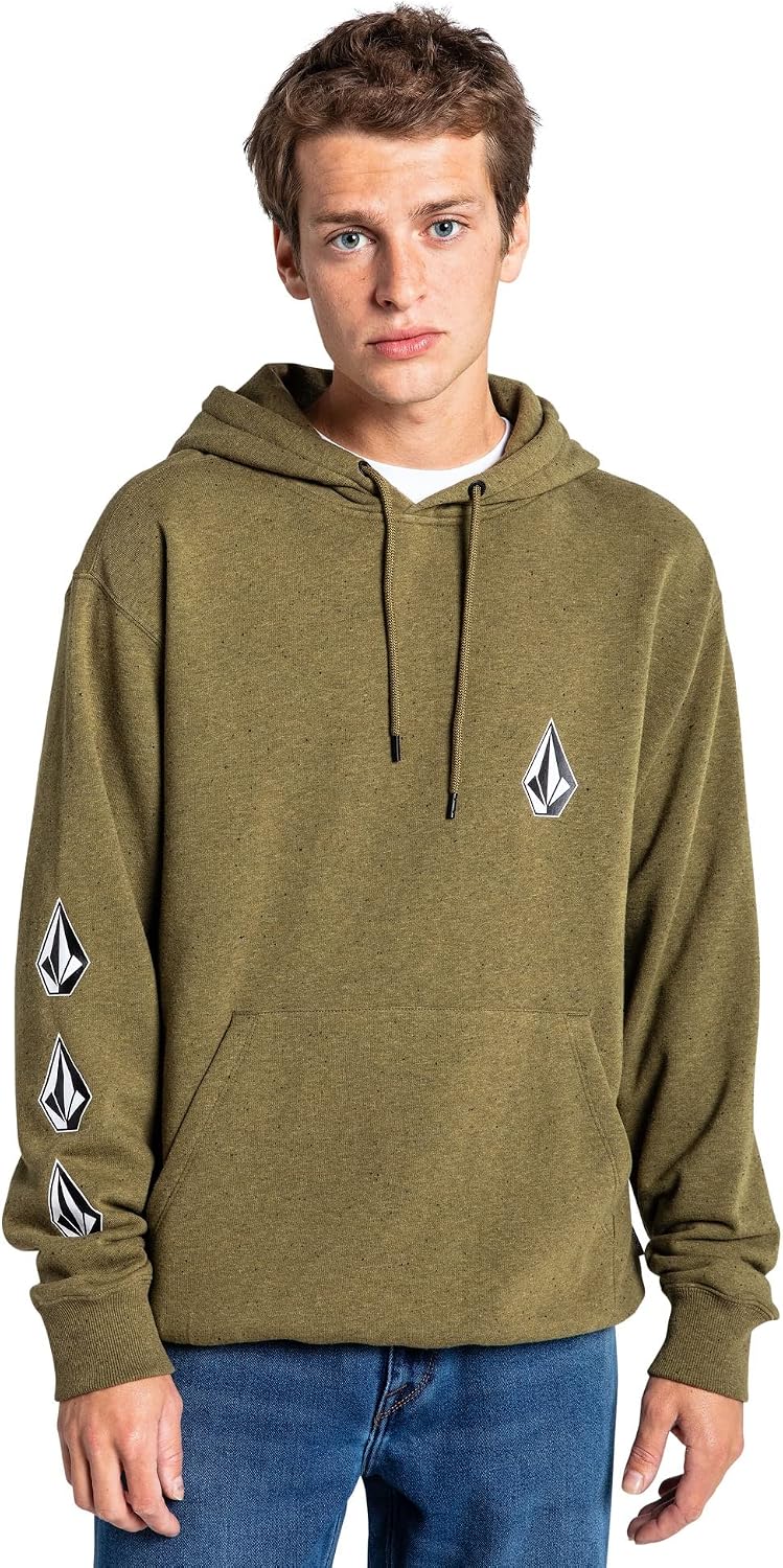 Volcom Men's Iconic Stone Pullover Hoodie Fleece Sweatshirt Martini Olive