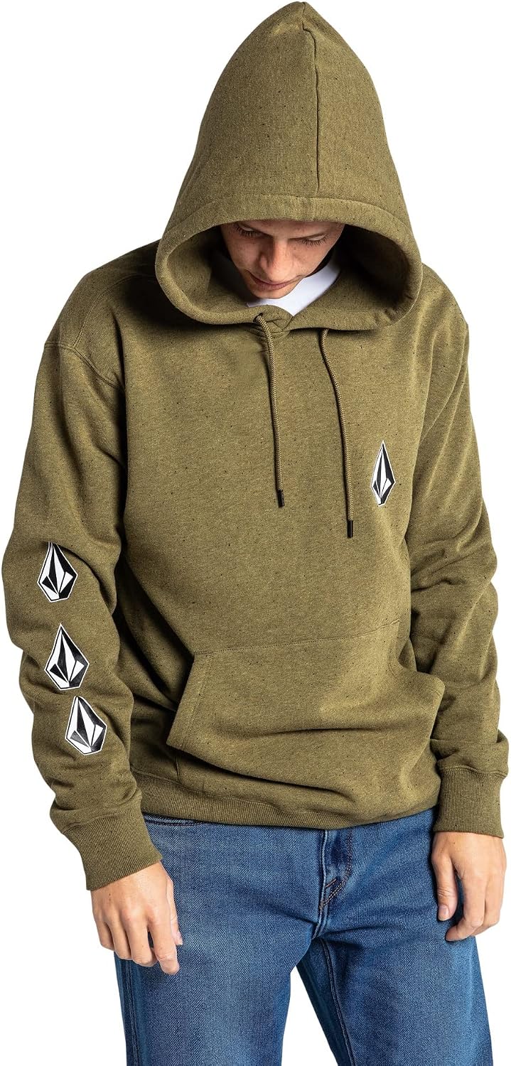 Volcom Men's Iconic Stone Pullover Hoodie Fleece Sweatshirt Martini Olive